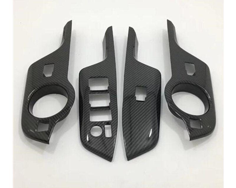 Toyota C-HR Chrom Carbon Abdeckung Fenster Heber Schalter Taster Rahmen