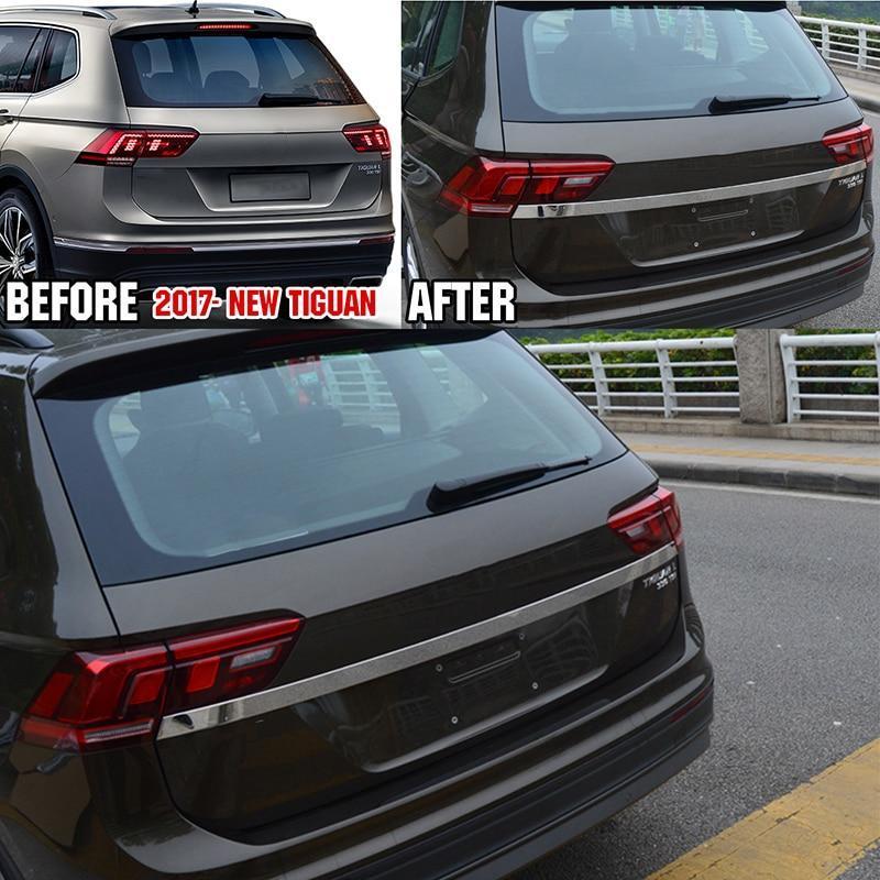 VW Tiguan MQB Chrom Kofferraum Gepäckraum Hinten Leiste Abdeckung