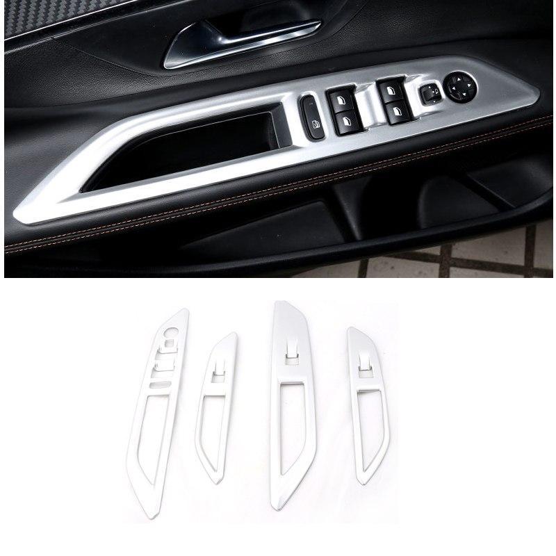 Peugeot 3008 II / 5008 II Chrom Carbon Fenster Heber Schalter Taster Abdeckung Rahmen