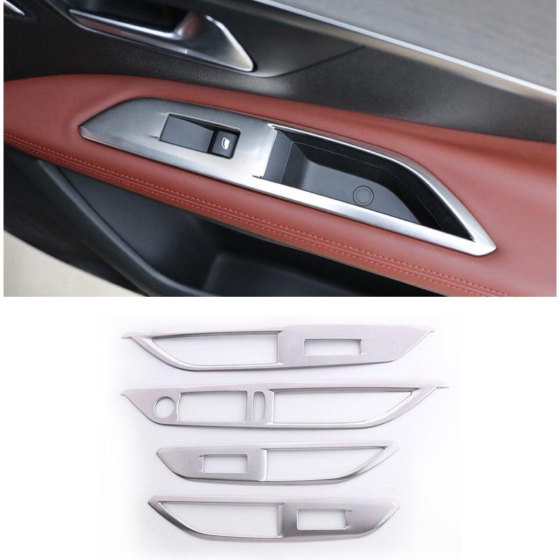 Peugeot 3008 II / 5008 II Chrom Carbon Fenster Heber Schalter Taster Abdeckung Rahmen