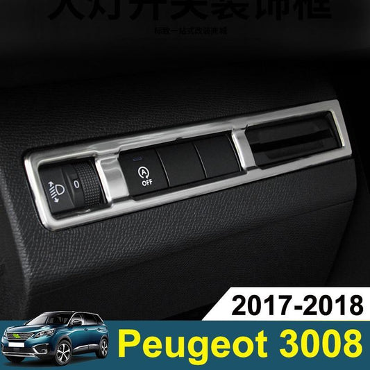 Peugeot 3008 II / 5008 II Edelstahl Licht Schalter Abdeckung Rahmen