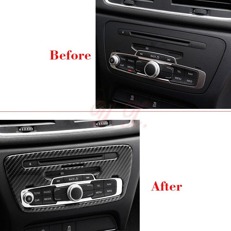 Audi Q3 8U Carbon Mittelkonsole Media Radio Abdeckung Rahmen