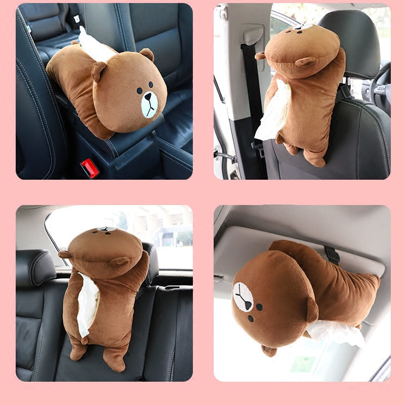 Niedliches Tier Auto Taschentuchhalter Kissen Armlehne Hängendes Papierhandtuch