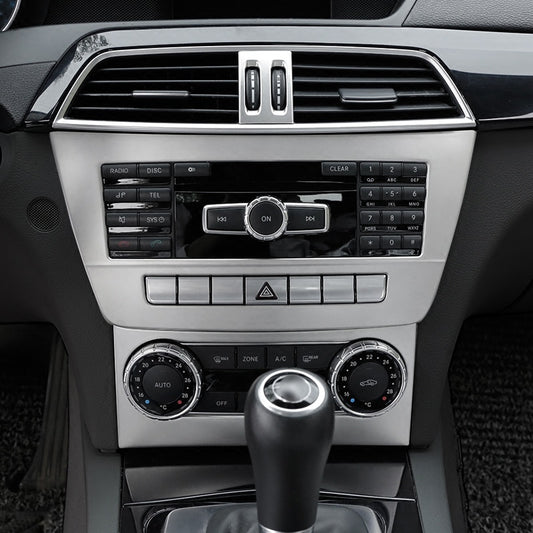 Mercedes C W204 Chrom Mittelkonsole Radio AC Steuerung Klimabedienteil Abdeckung
