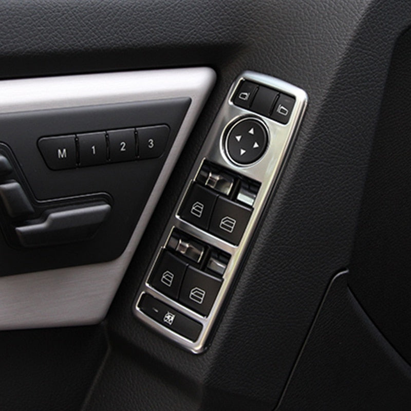 Mercedes A / B / C / CLA / E / GLA / GLE / GLK / GLS Edelstahl Fenster Heber Schalter Taster Abdeckung
