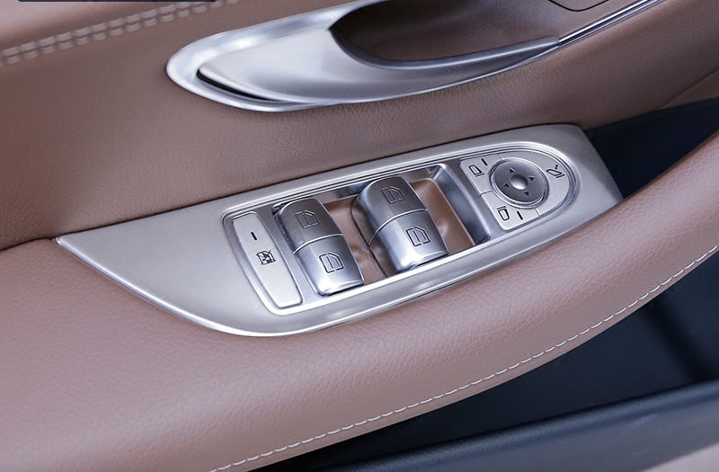Mercedes E W213 Edelstahl Fenster Heber Schalter Taster Abdeckung Rahmen