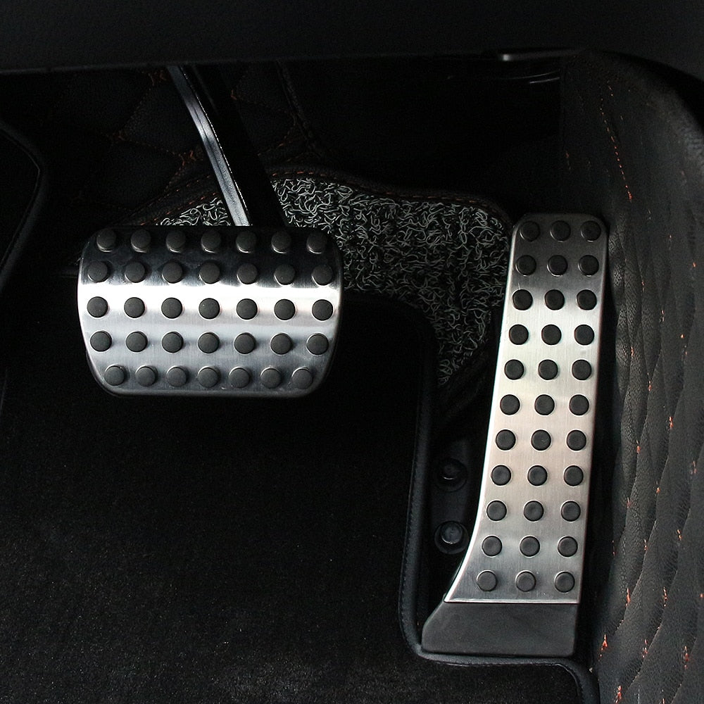 Mercedes C / E / GLC / GLK / S / SL / SLK Klasse Edelstahl Pedal Auflagen Kappen Gaspedal Kupplung Bremse Fußstütze