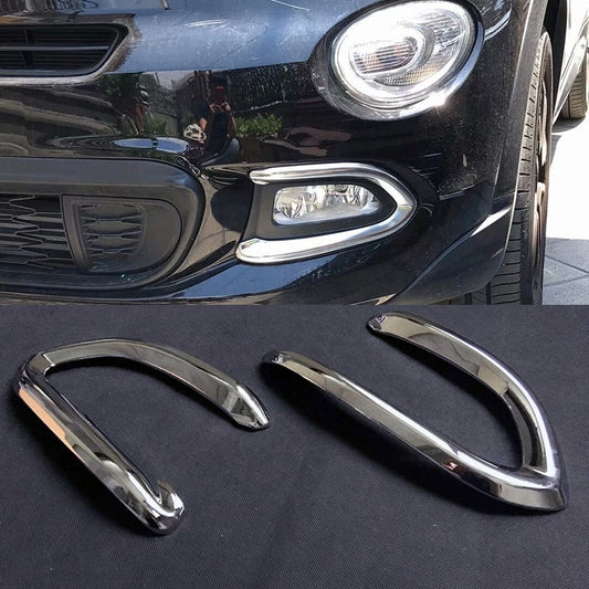 Fiat 500X I Chrom Nebelscheinwerfer Licht Abdeckung Rahmen Vorne