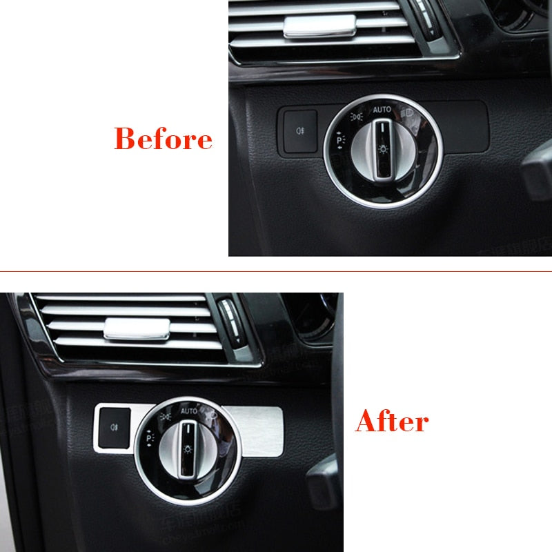 Mercedes A / B / CLA / E / GLA / GLE / GLK / GLS Edelstahl Armaturenbrett Licht Schalter Abdeckung Rahmen