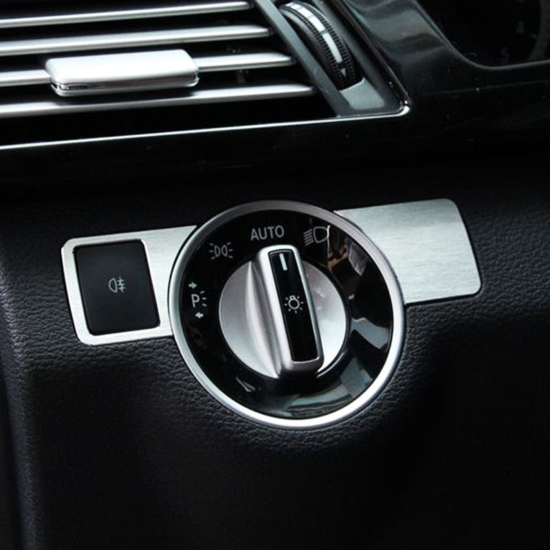 Mercedes A / B / CLA / E / GLA / GLE / GLK / GLS Edelstahl Armaturenbrett Licht Schalter Abdeckung Rahmen