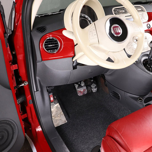 Geeignet für Fiat 500 (Baujahre 2010-2015) Gaspedal- und Bremspedalabdeckung, Aluminiumlegierung, silberfarben, 3-teiliges Set