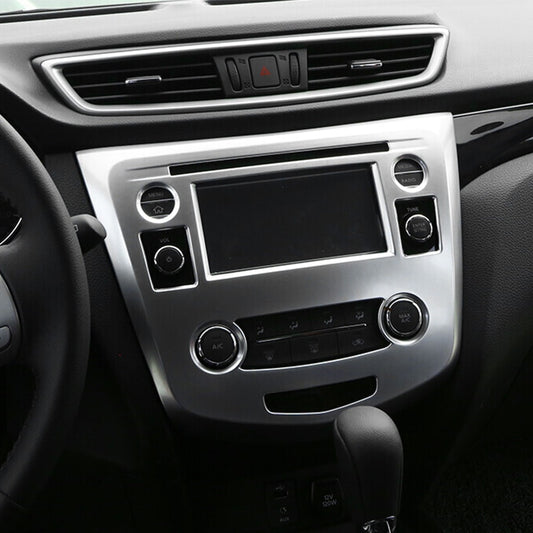 Nissan Qashqai J11 Chrom Mittelkonsole Bildschirm AC Steuerung Abdeckung