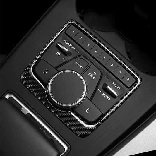 Audi A4 A5 B9 Carbon Mittelkonsole Menu Radio Knopf Schalter Abdeckung Rahmen