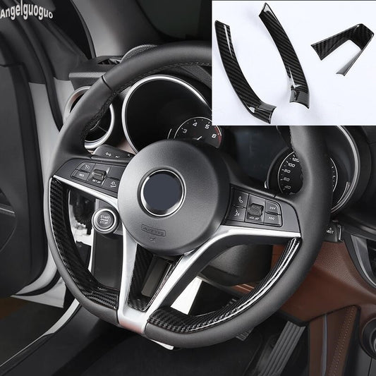 Alfa Romeo Giulia Stelvio Lenkrad Tasten Kohlefaser Abdeckung Rahmen