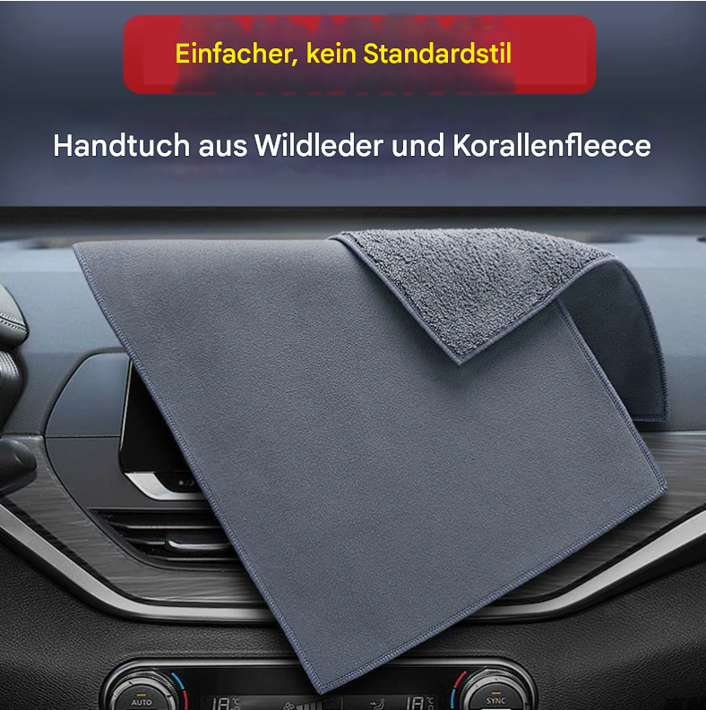 Verdicktes, saugfähiges, fusselfreies Auto-Waschtuch – Hochwertiges Wildleder-Reinigungstuch für Innenraum und Karosserie
