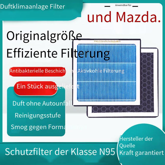Geeignet für Mazda Duft-Klimaanlagenfilter, Aktivkohle N95-Grad, Auto-Klimaanlagenfilter, PM2.5-Filterung