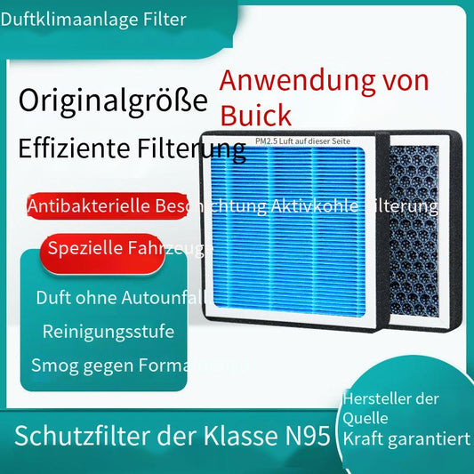 Geeignet für Buick Duft-Klimaanlagenfilter, Aktivkohle N95-Grad, Auto-Klimaanlagenfilter, PM2.5-Filterung