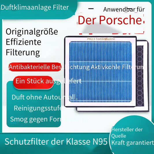 Geeignet für Porsche Duft-Klimaanlagenfilter, Aktivkohle N95-Grad, Auto-Klimaanlagenfilter, PM2.5-Filterung