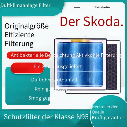 Geeignet für Škoda Duft-Klimaanlagenfilter, Aktivkohle N95-Grad, Auto-Klimaanlagenfilter, PM2.5-Filterung