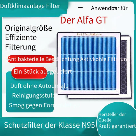 Geeignet für Alfa Duft-Klimaanlagenfilter, Aktivkohle N95-Grad, Auto-Klimaanlagenfilter, PM2.5-Filterung