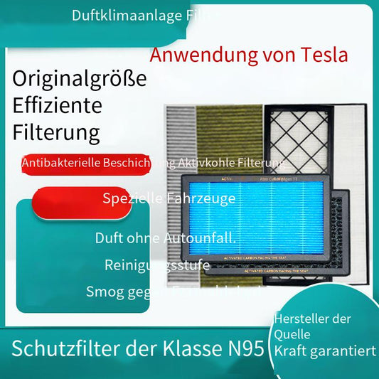 Geeignet fürTesla Duft-Klimaanlagenfilter, Aktivkohle N95-Grad, Auto-Klimaanlagenfilter, PM2.5-Filterung