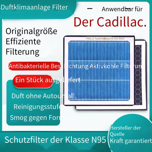 Geeignet für Cadillac Duft-Klimaanlagenfilter, Aktivkohle N95-Grad, Auto-Klimaanlagenfilter, PM2.5-Filterung
