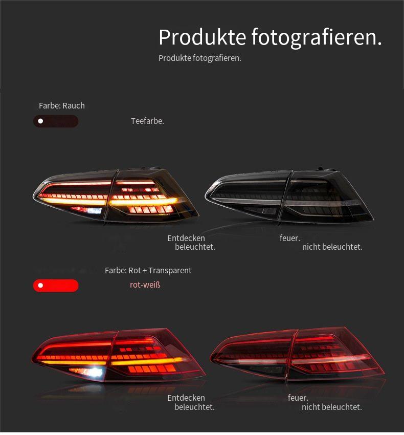 LED Rückleuchten-Set für VW Golf 7 (2014–2020) – Dynamischer Blinker & Bremslicht – Tuning Heckleuchten im OEM-Stil