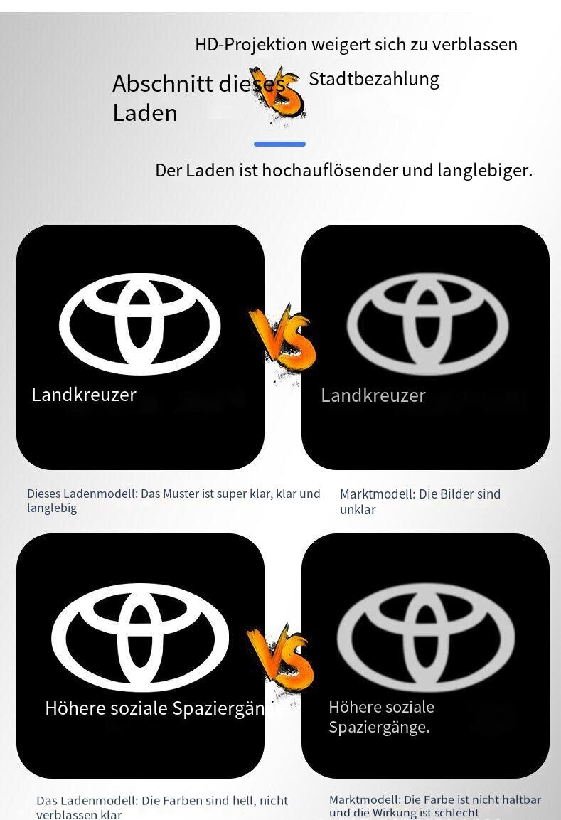 Willkommenslicht LED Türprojektor für Toyota Kompatibel mit: Camry, Crown, Harrier (Venza), Avalon, Highlander, Previa
