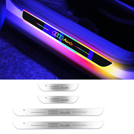 LED Einstiegsleisten Türschwellerbeleuchtung passend für Audi A6L A4L A3L A5 A7 A8 Q5L Q7 Q3 Q2L – Bunte Ambientebeleuchtung & Schutzleisten