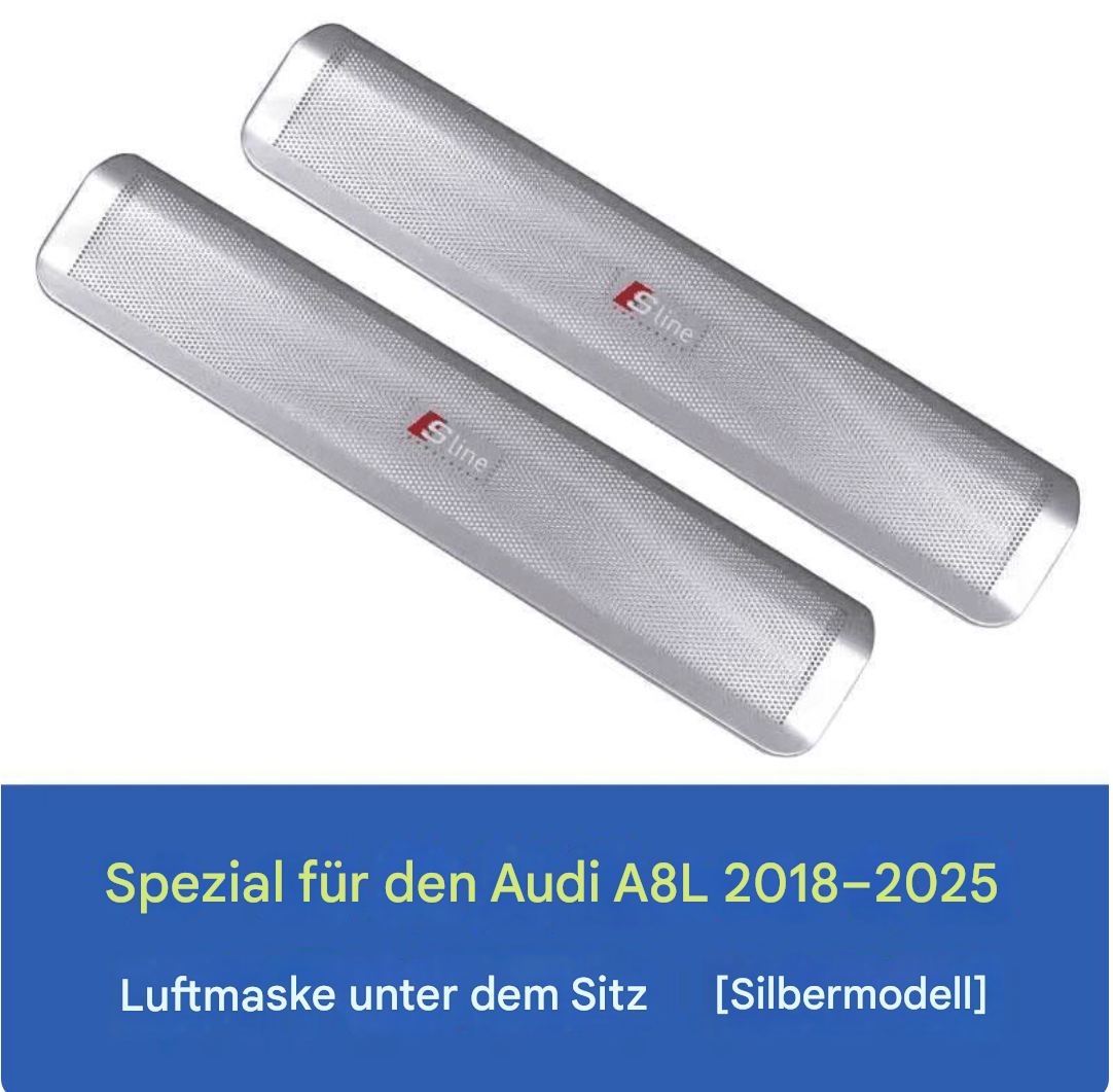 Edelstahl-Lüftungsschutz unter dem Sitz für Audi A4L/A6L/A7/A8/Q3/Q5L/Q7/Q8 – Staubschutz & Dekoration
