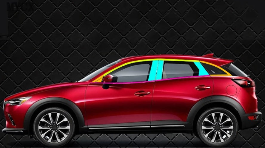 Mazda CX3 Chrom Zierleiste Zierstab Chromleiste A B C Säule Abdeckung