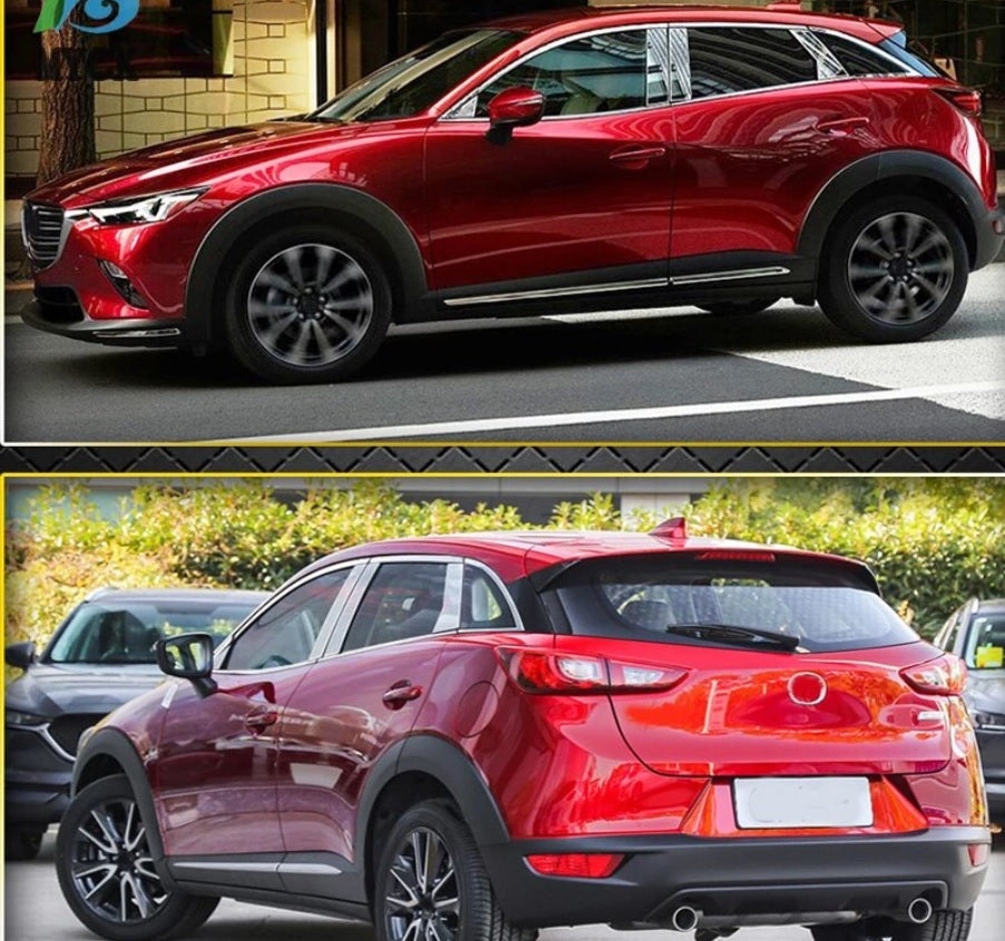 Mazda CX3 Chrom Zierleiste Zierstab Chromleiste A B C Säule Abdeckung