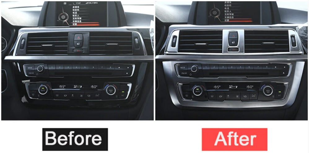 BMW 3 / 4 Chrom Carbon Mittelkonsole Armaturenbrett CD Radio Abdeckung