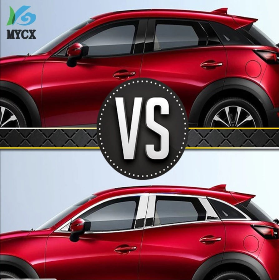 Mazda CX3 Chrom Zierleiste Zierstab Chromleiste A B C Säule Abdeckung