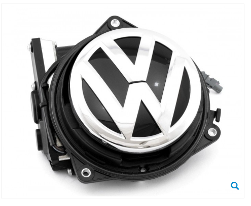 Original Volkswagen Flip-Emblem Rückfahrkamera – AV Komposit-Ausgang – Passend für Golf MK5, MK6, Polo 6R/6C, Passat B7/B8 (Limousine), T-Roc – Für RCD330/RCD340 (6RD035187B)