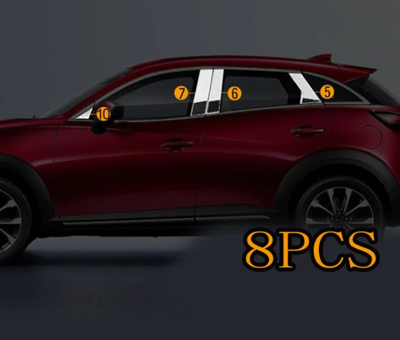 Mazda CX3 Chrom Zierleiste Zierstab Chromleiste A B C Säule Abdeckung